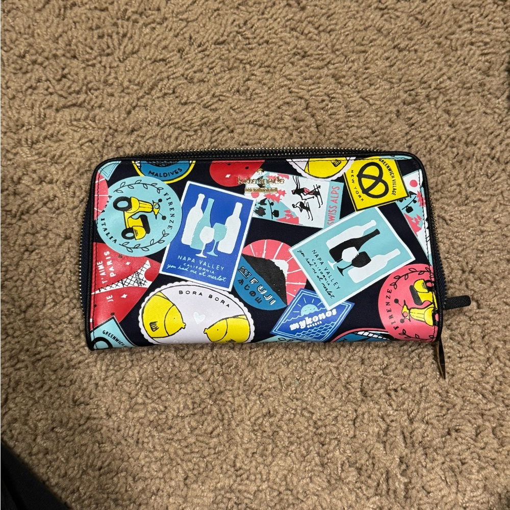 Kate Spade Multicolor Travel Sticker Wallet
